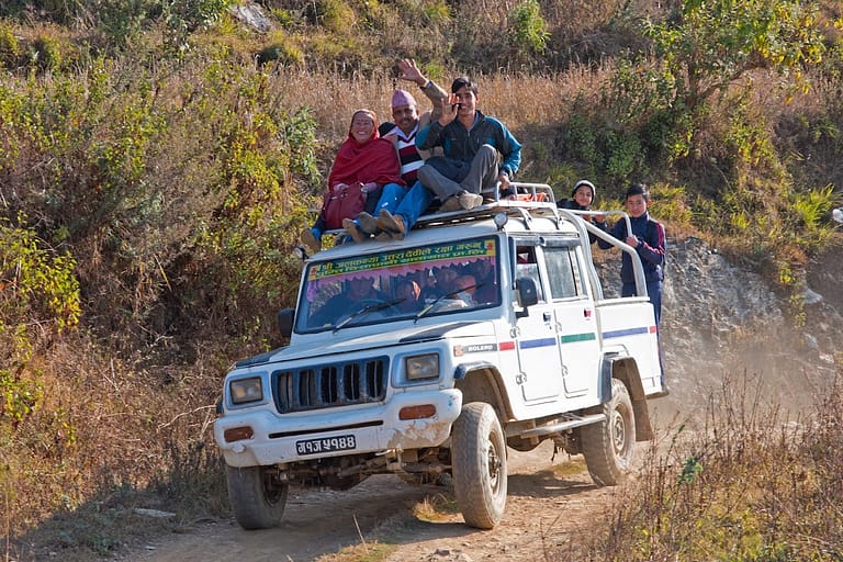 jeep ride in nepal